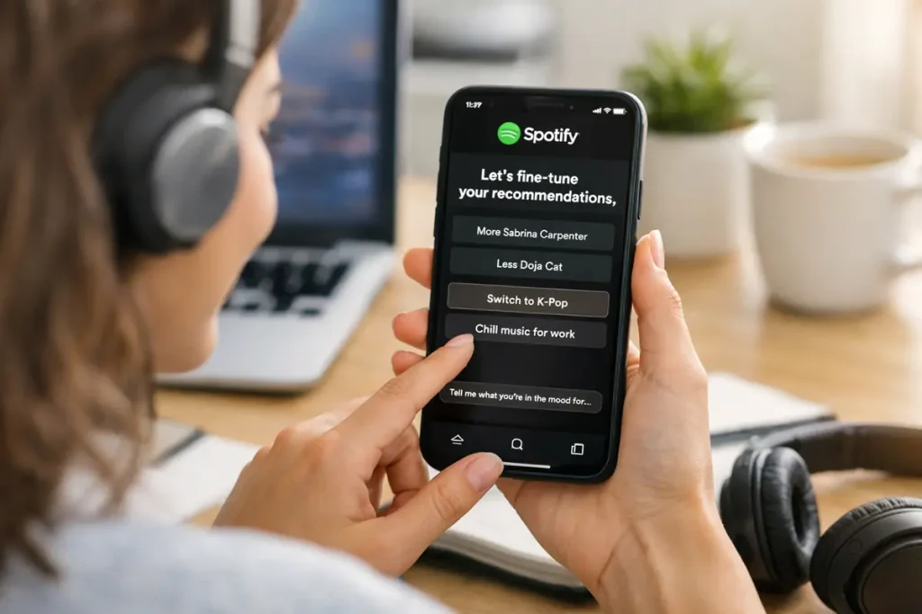 Spotify vous laisse désormais corriger son algorithme : dites‑lui ce que vous voulez écouter (et ça marche)